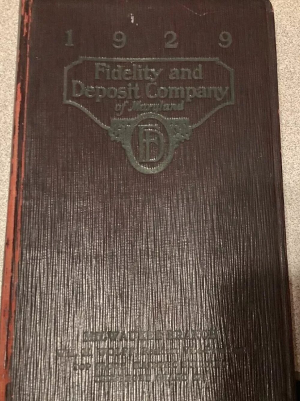 1929 Fidelity and Deposit Company of Maryland - Milwaukee, Wisconsin branch